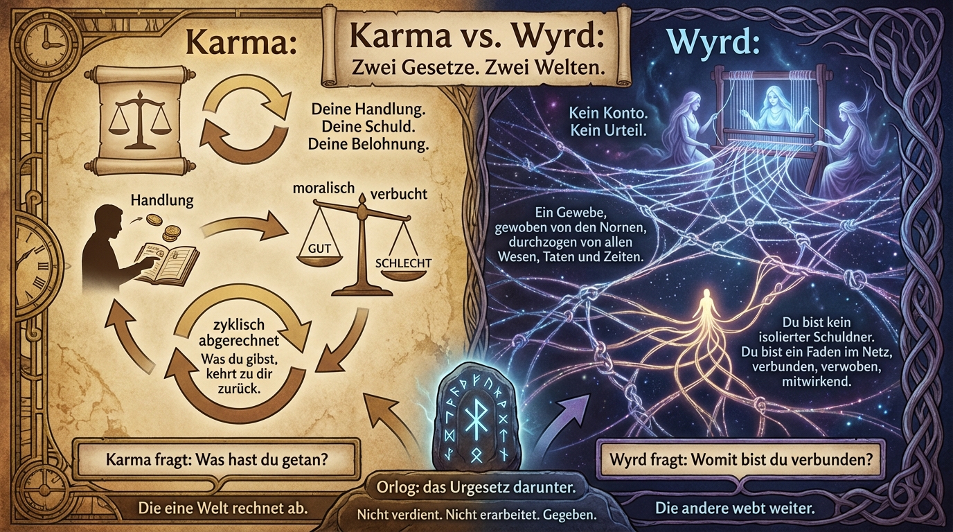 Karma vs. Wyrd: Zwei Gesetze. Zwei Welten